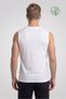 Men's White Bamboo V-Neck Zero Sleeve T-Shirt - 3