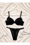 Soft Lace Padded Bra Set with Heart Accessories - 5
