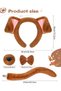 5Pcs Kids Animal Costume Set, Bear Dog Kangaroo Outfit Accessories, Ear Headband, Bowtie, Tail, Paws & Tutu, Carnival Party Fancy Dress for Boys Girls - 2