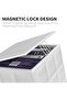 White PU Square Tissue Box Cover,Magnetic Bottom Decorative Facial Tissue Holder for Bathroom,Office,and Bedroom - 4
