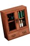 Wooden Desktop Storage Cabinet with Double Doors and Drawers,Retro Jewelry and Cosmetic Organizer for Perfume and Cups - 6