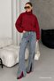Blue High-Waist Split Hem Women's Jeans MG1384