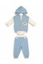 Baby Boy Cotton Rabbit Detailed Vest and Triple Tracksuit Set - 5