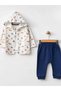3-Piece Organic Space Patterned Baby Tracksuit Set - 2
