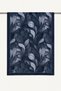 Navy Blue Leaf Symphony Patterned Shawl - 2