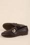 Women's Black Genuine Leather Loafer Shoes Hl.33202 Brown - 3