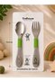 New Generation Children's Spoon 18/10 304 Stainless Steel Fork and Spoon Set with Astronaut Pattern - 2
