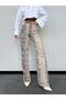 High-Waisted Snake Skin Patterned Wide-Leg Denim Trousers - Eye-Catching Snake Skin Jeans