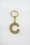 Gold Colored Shiny Stone Letter C Keychain, Gift Letter Keychain - 5