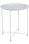 طاولة ZENHOME دائرية من الفولاذ باللون الأبيض 45 × 53 × 45 سم - 5