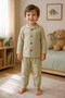 Boy's Dinosaur Printed Shirt Collar Buttoned Pajama Set - 4