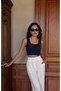 Sleeveless Strappy Square Neck Women's Knitted Blouse