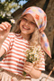 Girl's Retro Bloom Patterned Yavruağzı Soft Scarf 80*80 cm - 3