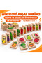 Montessori Wooden Domino Game 24 Pieces Patterned Educational Game Ages 4+