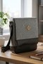 Gk15 Postman Vertical Crossbody Bag Gray Black