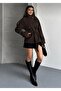 Women's Mock Neck Belted Short Lined Melton Coat - 5