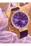 Brand Steel Cord, Stoned Stylish Dial, Waterproof, Purple Color Women's Wristwatch + Bracelet