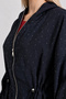 Stone Detailed Hooded Woven Jacket Lby0087 Dark Blue - 6