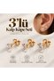 Solitaire Heart Earring Set 3 Pieces