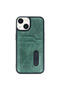 Apple iphone 14 case sara leather case with business card holder - dark green - 2