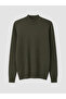 Khaki Half Turtleneck Striped Men's Knitwear Sweater from Guliis Store - 5