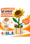 3D Wooden Sunflower Puzzle Model – Decorative Flower Pot, Paintable Hobby School Daycare Kindergarten Activity