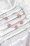 316L Steel Silver Chain Pink Color Clover Bracelet - 2