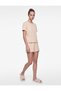 Polka Dot Comfortable Fit Short Sleeve Crew Neck Pajama Set with Shorts - 3