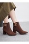 Selene Cara Women's Pointed Toe Heeled Boots 0012652 Brown Suede - 2
