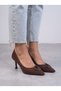 Lyra Pia Women's Pointed Toe Thin Heeled Shoes 00123009 Matte Brown - 2