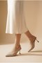 Ysalaela Women's Open Back Pointed Toe Stiletto 0012700 Gold Textured - 4