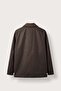 Men's relaxed fit waxed jacket with contrast collar - brown - 2