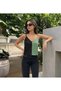 Sleeveless Strappy V-Neck Tricot Women's Blouse - 2