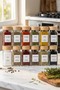 Set of 12 Glass Spice Jars with Bamboo Lids 4.5 X 4.5 X 11 cm Labeled 118 ml Spice Jars - 2