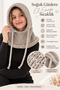Mink Hooded Balaclava Neck Warmer Lace-Up Thick Knitted Balaclava Hood Scarf Knitted - 5