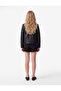 Floral Appliqué Detailed Pocketed Cotton Denim Short Skirt - 3