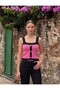 Sleeveless Strappy Women's Knitted Blouse with Button Detail - 2