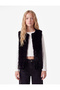 Crew Neck Sleeveless Faux Fur Vest - 2