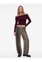 Zipper Pocket Buttoned Regular Waist Straight Leg Leopard Trousers