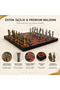 Luxury Metal Chess Set Chrome Plated Roman Army Figure & Flame Red Marble Patterned Board 20 Cm. - 2