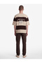 Comfortable Fit Color Contrast Textured Crew Neck Short Sleeve Knitwear T-Shirt with Print on the Back - 4