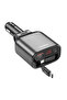 Fast Car Charger 105W Dual USB-C + USB-A, with Stretchable USB-C & Lightning Cable TC0033 - 2