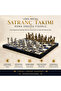 Luxury metal chess set with roman army figures, chrome plated, blue marble pattern, 20 cm premium set