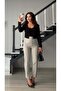 Gray flatolu fabric trousers - 3