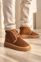 Men's Tan Thick Sole Waterproof Lightweight Lace-Up Comfortable Fur Lined Men's Boots