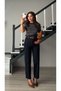 Navy blue belted skater jeans