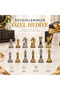 Luxury Metal Chess Set Chrome Plated Classic Gold Themed Figures – Black Marble Patterned Board - 6