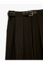 High Waist Wide Leg Pleated Pants with Belted Pockets - 7