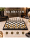 Luxury Metal Chess Set Chrome Plated Classic Gold Themed Figures – Black Marble Patterned Board - 3