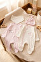 2-Piece Long Sleeve Baby Girl/Boy Jumpsuit Set with Rabbit Figure - 2